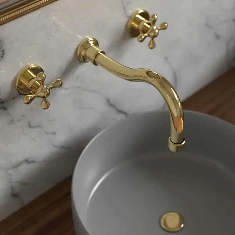 Handcrafted Brass Wall Mounted Faucet