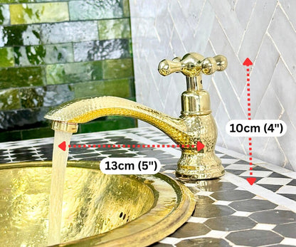 Hammered Brass Single Hole Faucet – Unlacquered Bathroom Tap