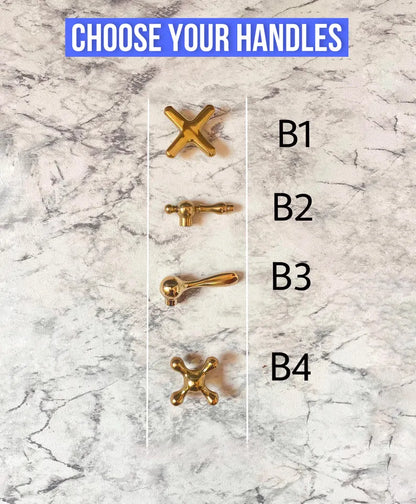 Wall-Mounted Vintage Brass Lavatory Faucet – Dual Cross Handles