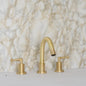 Luxury 3-Hole Brass Bathroom Faucet – Modern Unlacquered Brass Sink Mixer with Dual Handles