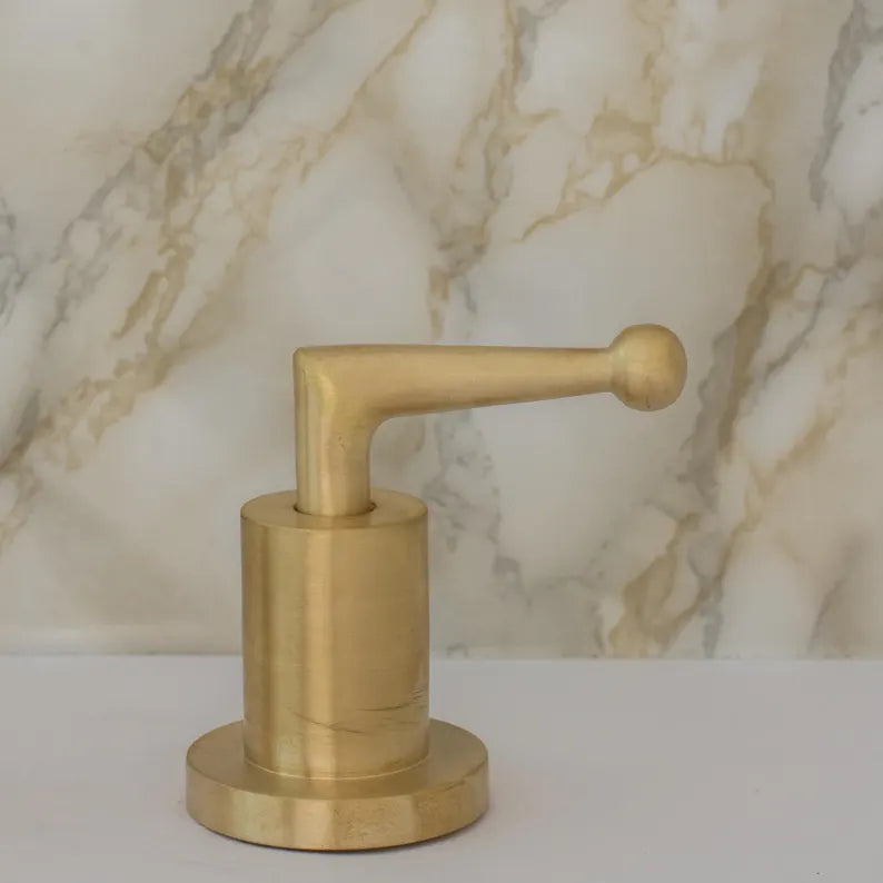 Luxury 3-Hole Brass Bathroom Faucet – Modern Unlacquered Brass Sink Mixer with Dual Handles