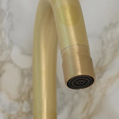 Luxury 3-Hole Brass Bathroom Faucet – Modern Unlacquered Brass Sink Mixer with Dual Handles