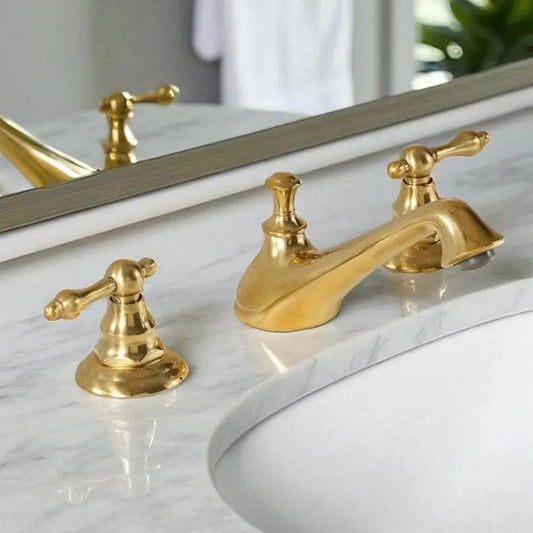 Solid Brass Bathroom Faucet – Dual Handle Classic Design