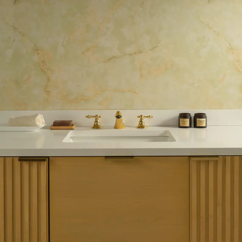 Solid Brass Bathroom Faucet – Dual Handle Classic Design