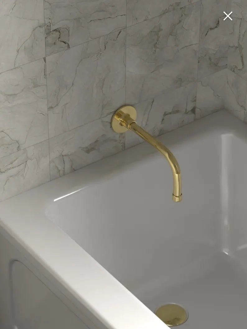 Solid Brass Wall-Mounted Bathtub Spout