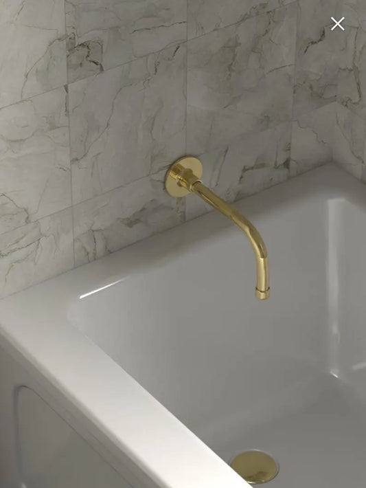 Solid Brass Wall-Mounted Bathtub Spout