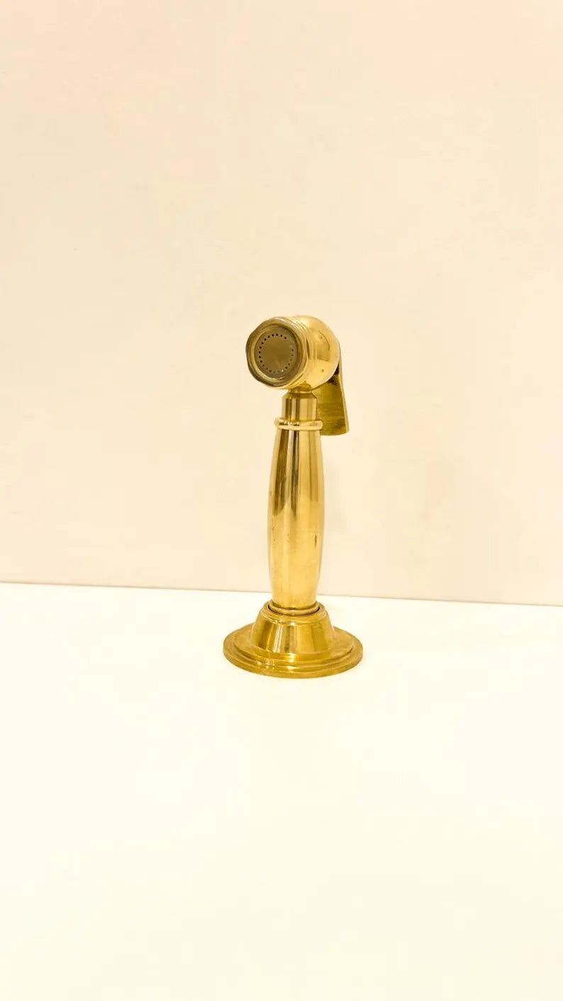 Uncoated solid brass side sprayer faucet, kitchen sprayer
