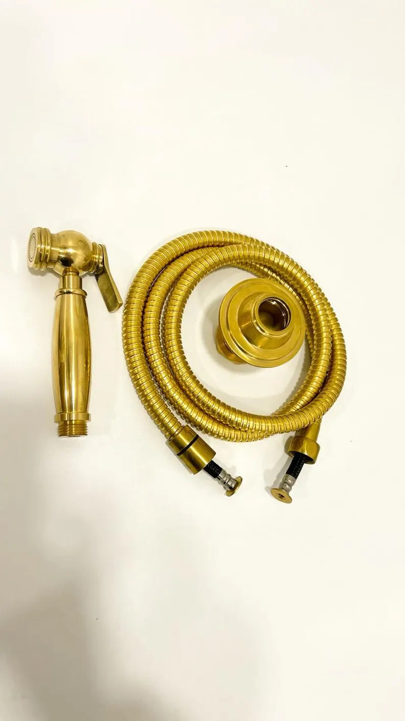 Uncoated solid brass side sprayer faucet, kitchen sprayer