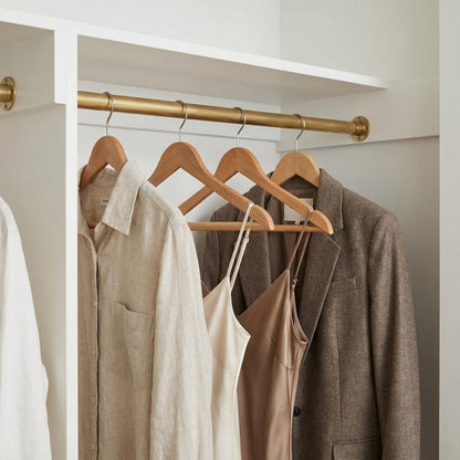 Solid Brass Closet Rail – Handmade Unlacquered Wardrobe Hanging Rod