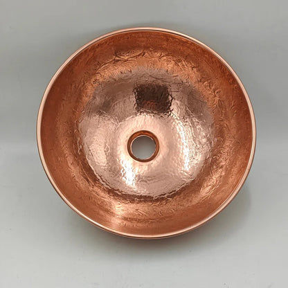 Handmade Solid Copper Vessel Sink – Decorative Round Bathroom Bowl