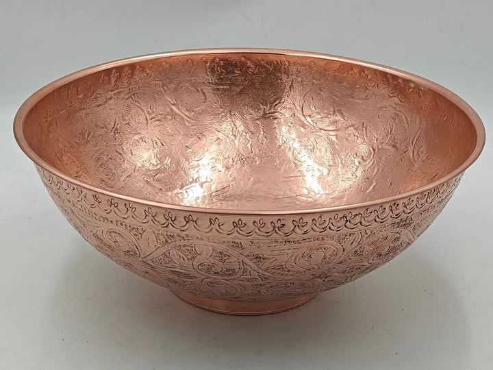 Handmade Solid Copper Vessel Sink – Decorative Round Bathroom Bowl