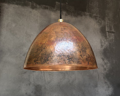 Hammered Copper Pendant Light Kitchen, Rustic Copper Pendant Light