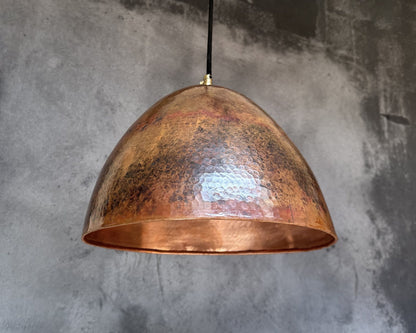 Hammered Copper Pendant Light Kitchen, Rustic Copper Pendant Light