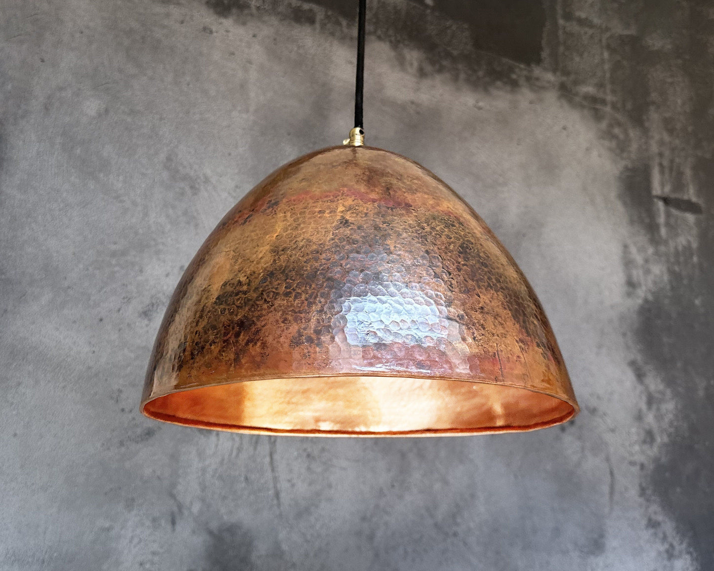 Hammered Copper Pendant Light Kitchen, Rustic Copper Pendant Light
