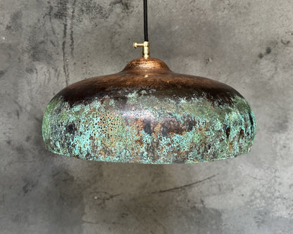 Green Patina Pendant Light, Black Copper Kitchen Island Lighting
