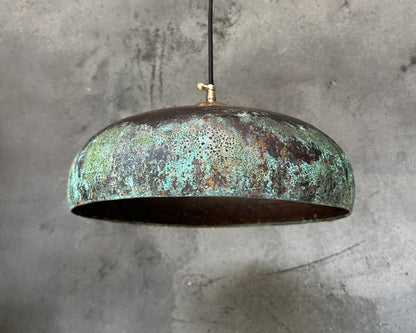Green Patina Pendant Light, Black Copper Kitchen Island Lighting