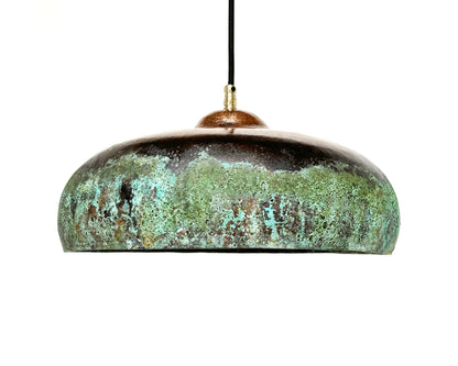 Green Patina Pendant Light, Black Copper Kitchen Island Lighting