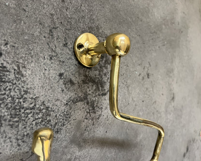 Solid Brass Wall Mount Toilet Paper Holder – Unlacquered Handmade Bathroom Fixture