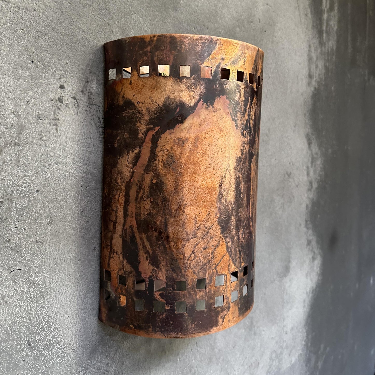 Half Round Wall Sconce Lamp, Copper Outdoor Wall Light Fixtures
