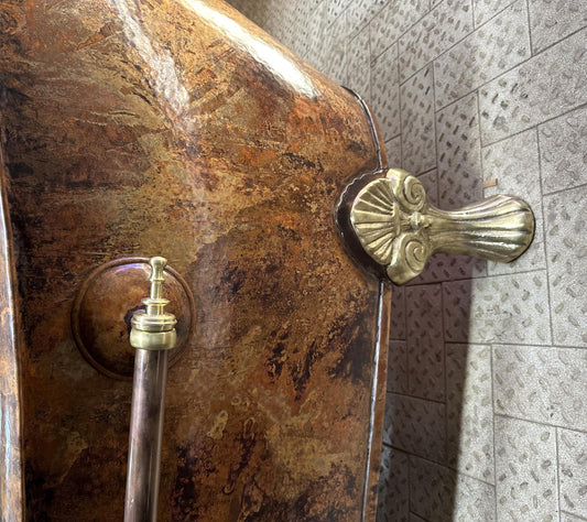 Clawfoot Copper Bathtub, Copper Soaking Tub With Patina Finish