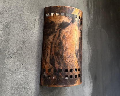 Half Round Wall Sconce Lamp, Copper Outdoor Wall Light Fixtures