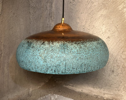 Blue Patina Copper Kitchen Island Lighting