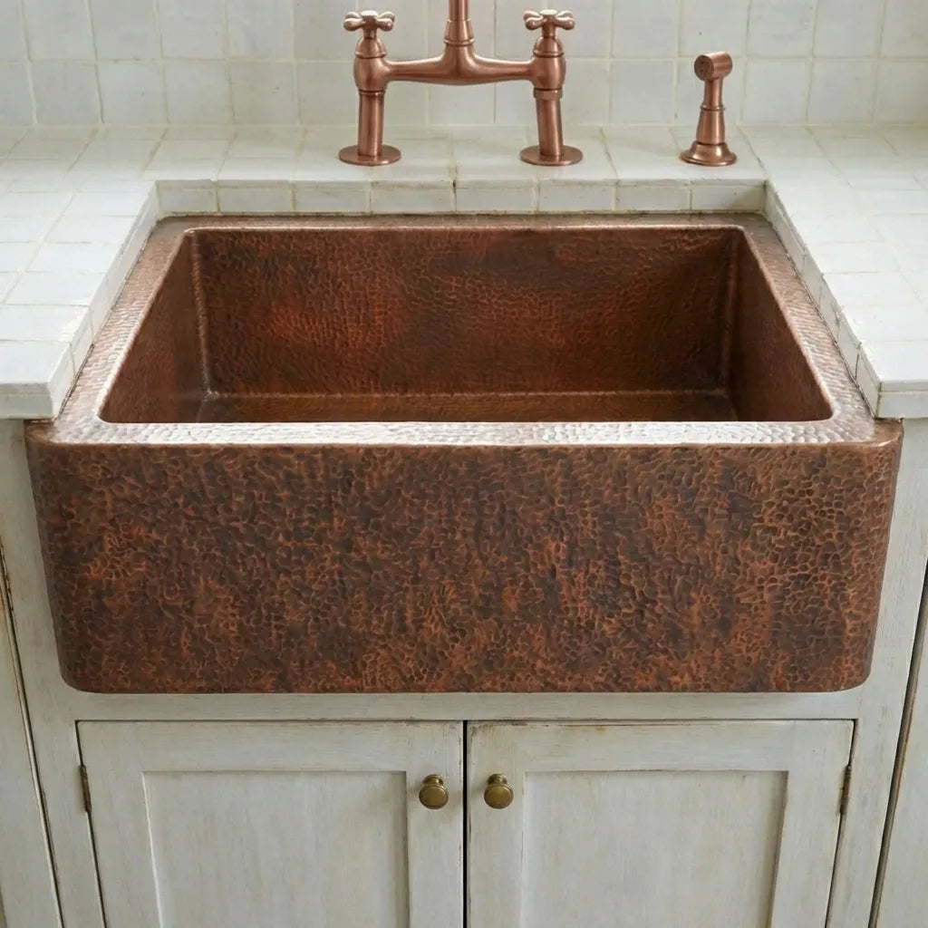 Single Apron Copper Farmhouse Sink -Lona