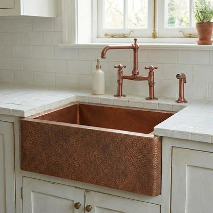Single Apron Copper Farmhouse Sink -Lona