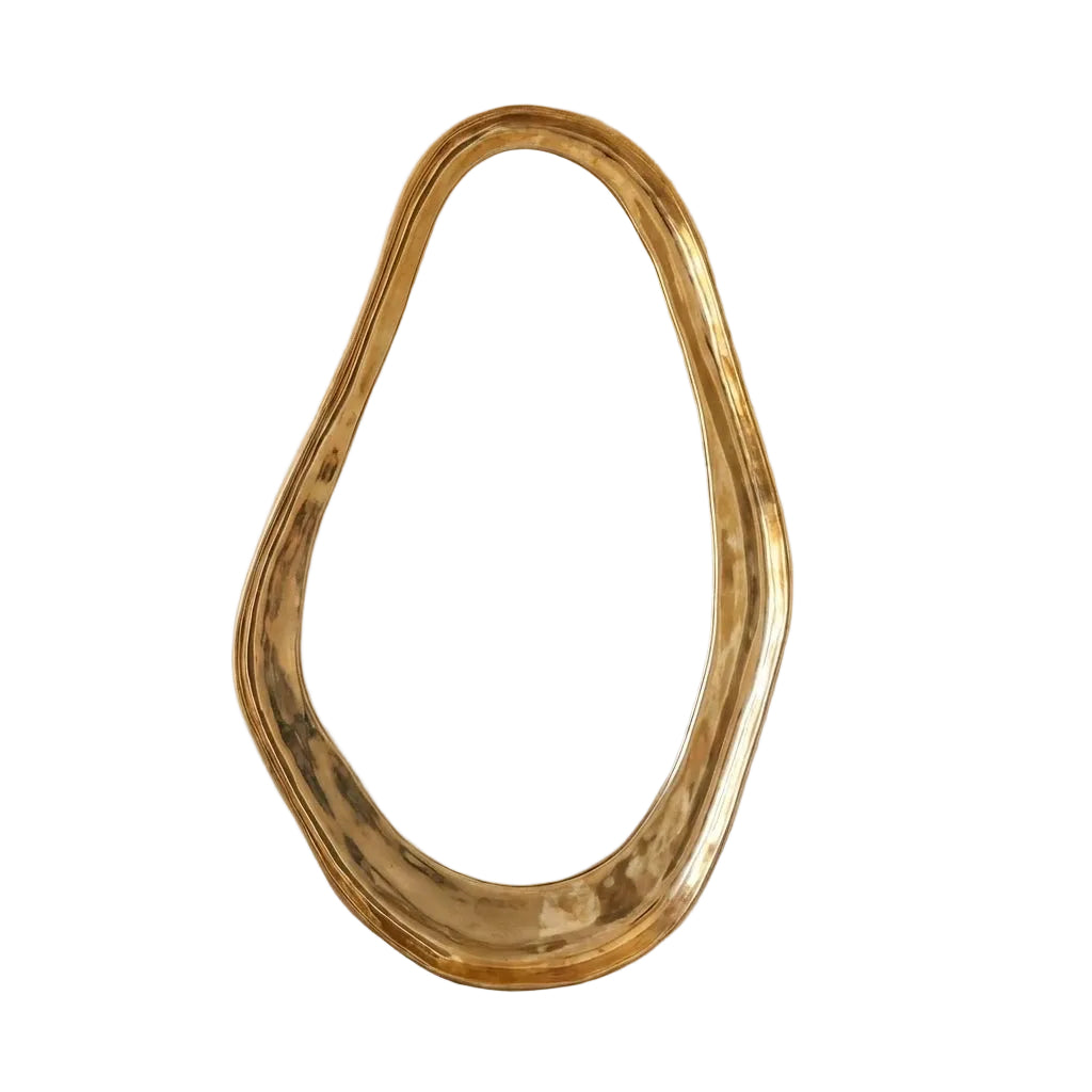 Irregular Brass Wall Mirror – Handmade Curved Vanity & Bathroom Decor - Brasska