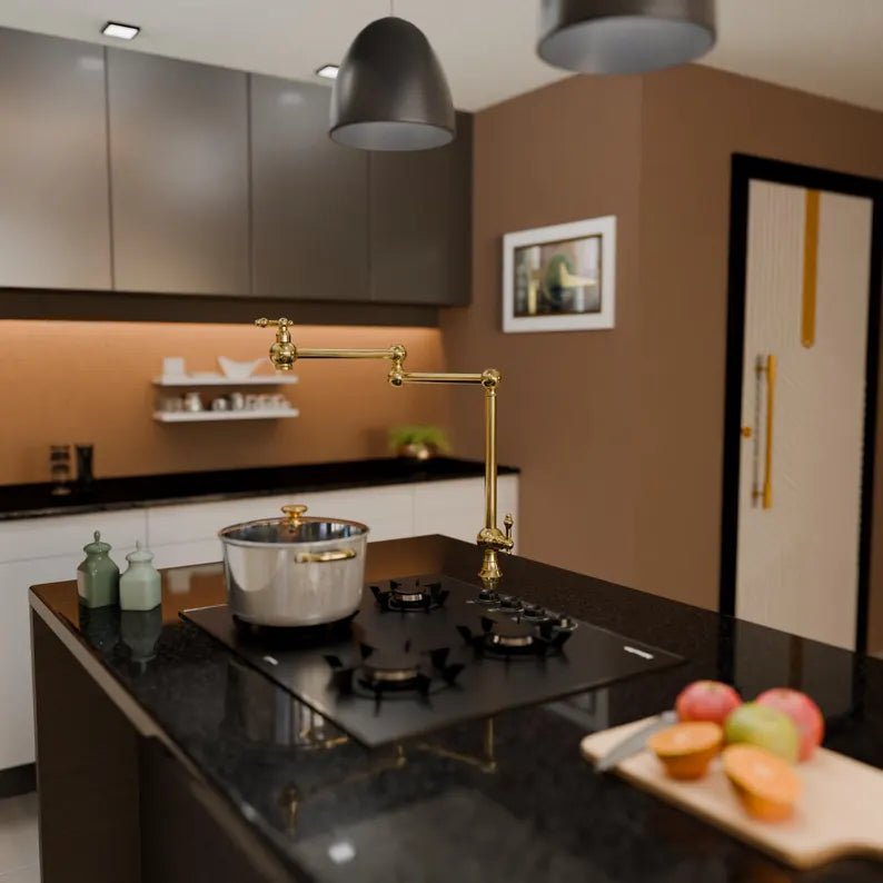 Brasska kitchen faucet in brushed nickel finish with modern design, ideal for easy use at kitchen sinks.