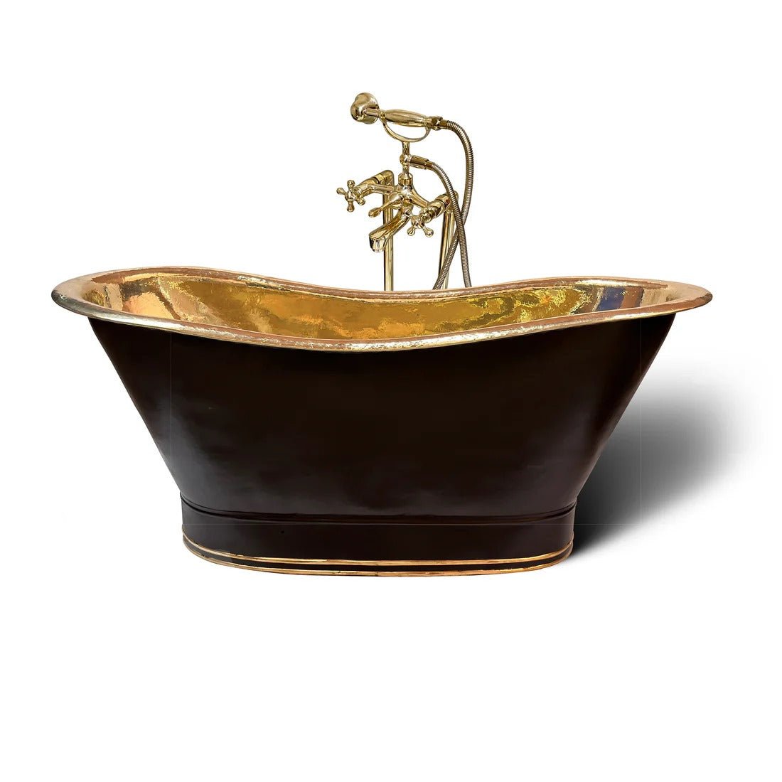 Luxury Black & Brass Freestanding Bathtub - Brasska