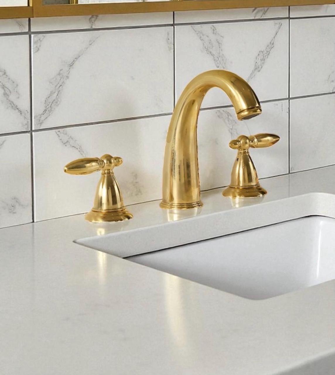 Luxury Brass Bathroom Faucet | Handmade Unlacquered Brass Sink Tap | Timeless Elegance by Brasska - Brasska