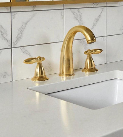 Luxury Brass Bathroom Faucet | Handmade Unlacquered Brass Sink Tap | Timeless Elegance by Brasska - Brasska