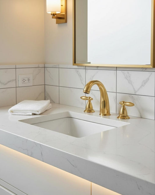 Luxury Brass Bathroom Faucet | Handmade Unlacquered Brass Sink Tap | Timeless Elegance by Brasska - Brasska