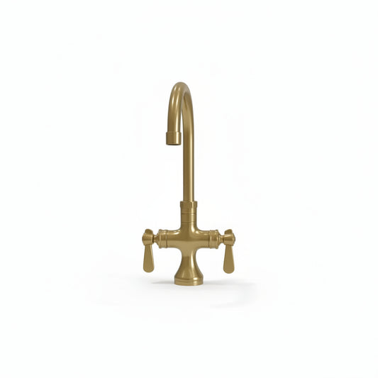 Luxury Brass Kitchen Faucet – Vintage Double-Handle Design - Brasska