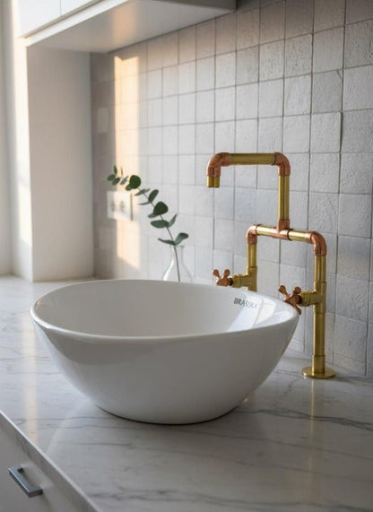 Luxury Handmade Kitchen Faucet | Solid Brass & Copper Mixer by BRASSKA - Brasska