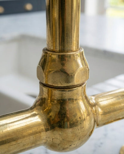 Luxury Unlacquered Brass Bridge Faucet Island Kitchen - Brasska