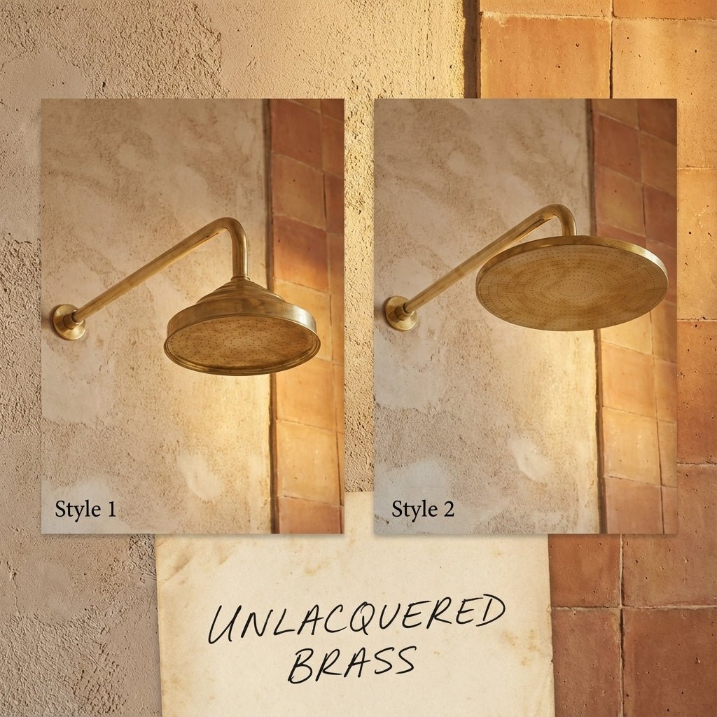Luxury Unlacquered Brass Exposed Shower System - Brasska
