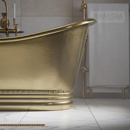 Luxury Unlacquered Brass Freestanding Bathtub | Handmade Solid Brass Soaking Tub for Modern & Vintage Bathrooms by BRASSKA - Brasska