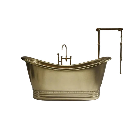Luxury Unlacquered Brass Freestanding Bathtub | Handmade Solid Brass Soaking Tub for Modern & Vintage Bathrooms by BRASSKA - Brasska