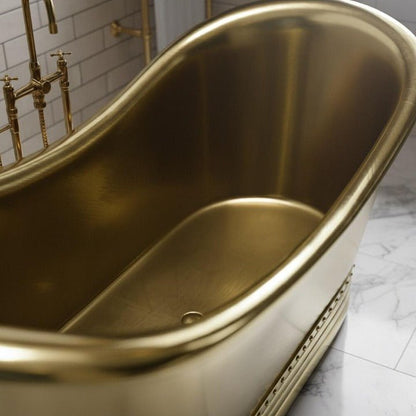 Luxury Unlacquered Brass Freestanding Bathtub | Handmade Solid Brass Soaking Tub for Modern & Vintage Bathrooms by BRASSKA - Brasska