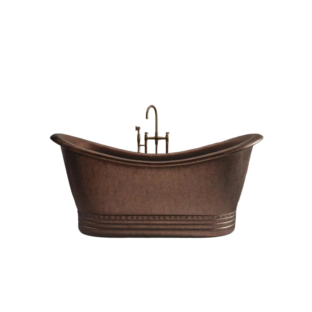 Medium Copper Freestanding Slipper Bathtub - Brasska