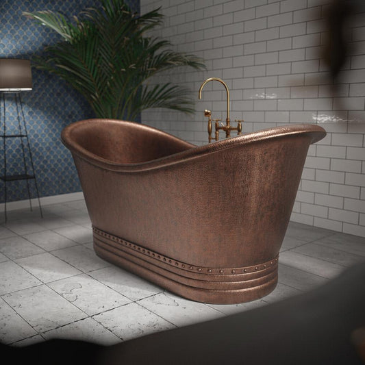 Medium Copper Freestanding Slipper Bathtub - Brasska