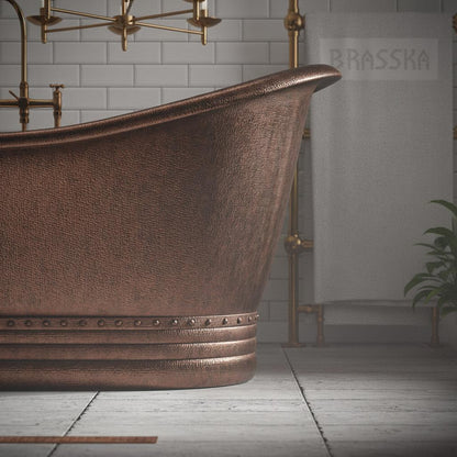 Medium Copper Freestanding Slipper Bathtub - Brasska