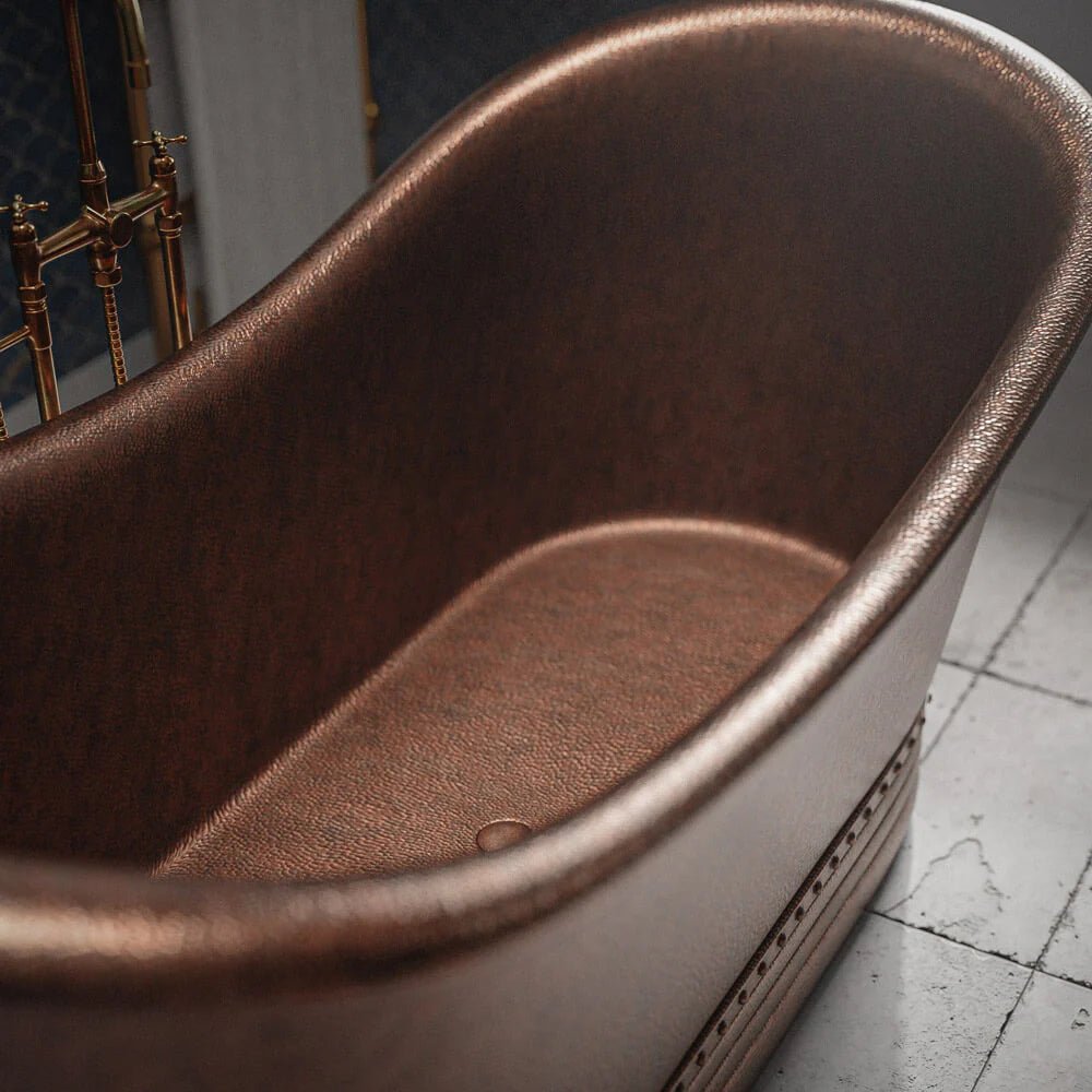 Medium Copper Freestanding Slipper Bathtub - Brasska