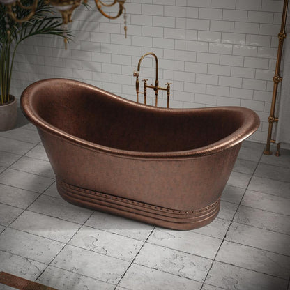 Medium Copper Freestanding Slipper Bathtub - Brasska