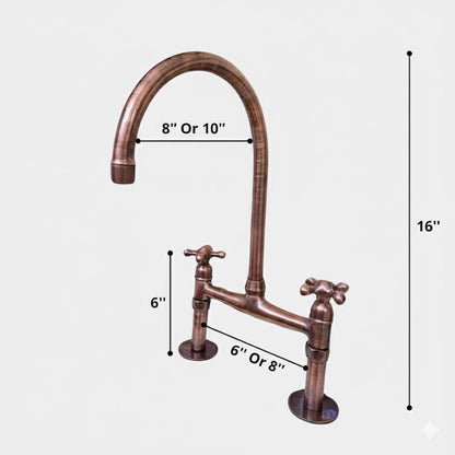 Modern Copper Kitchen Faucet – Handcrafted Elegance with Warm Vintage Finish - Brasska
