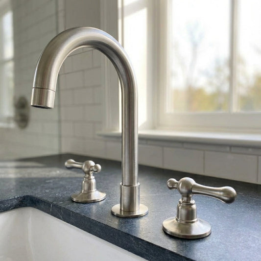Patina Brass Widespread Bathroom Faucet with Cross Handles