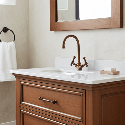 Oil Rubbed Bronze Bathroom Faucet – Vintage Gooseneck Vanity Sink Tap - Brasska