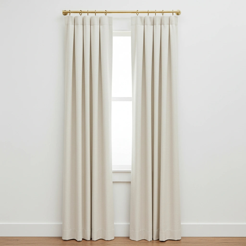 Solid Unlacquered Brass Curtain Rod – Wall Mount Window Hanging Bar with Rings